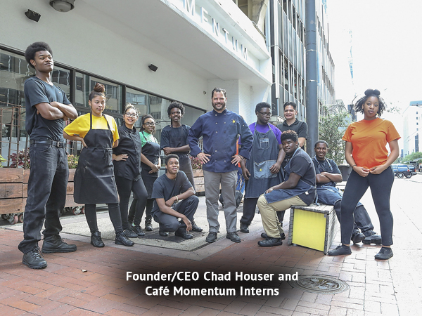 Founder/CEO Chad Houser and Café Momentum Interns